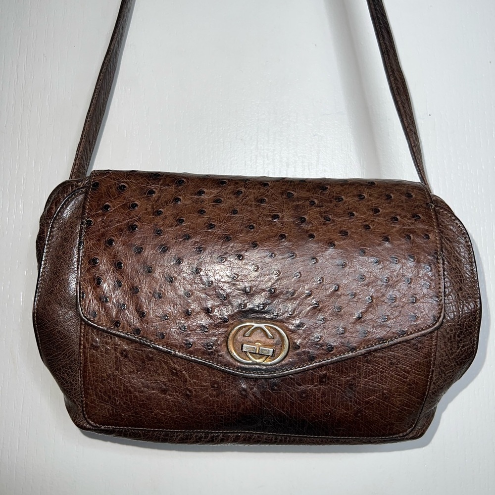 Vintage Gucci Ostrich Crossbody